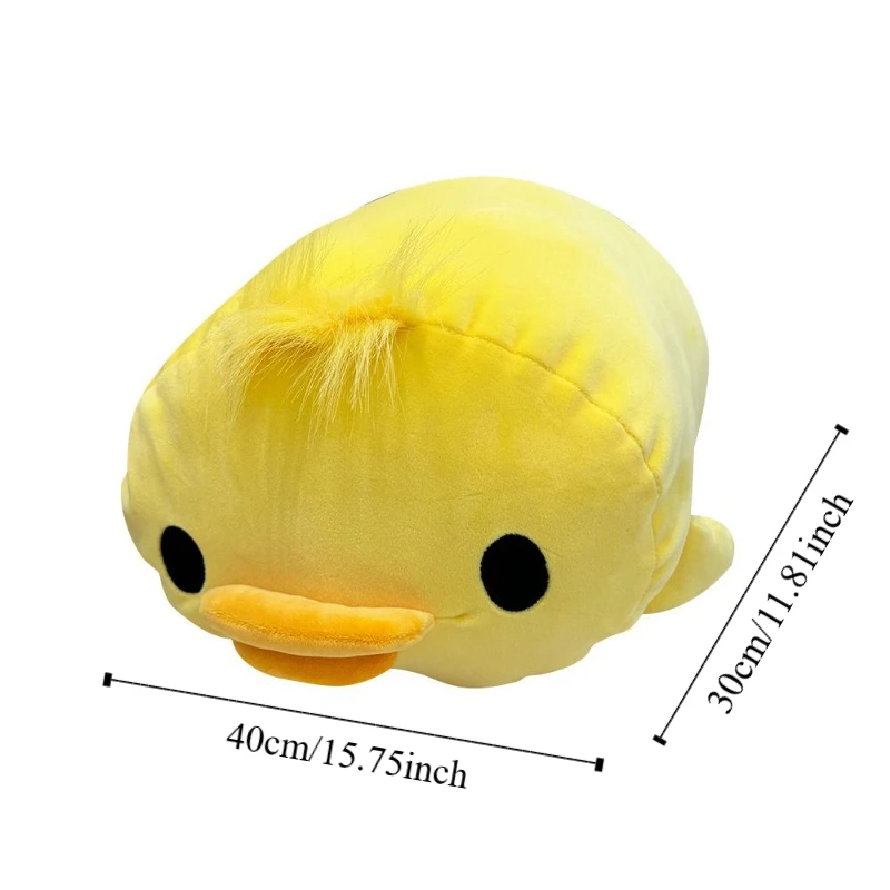 Collection Spiky Hair Lying Duck PP Cotton Quiff Yellow Duck Funny Fluffy Duck Stuffed Animal Birthday Parties