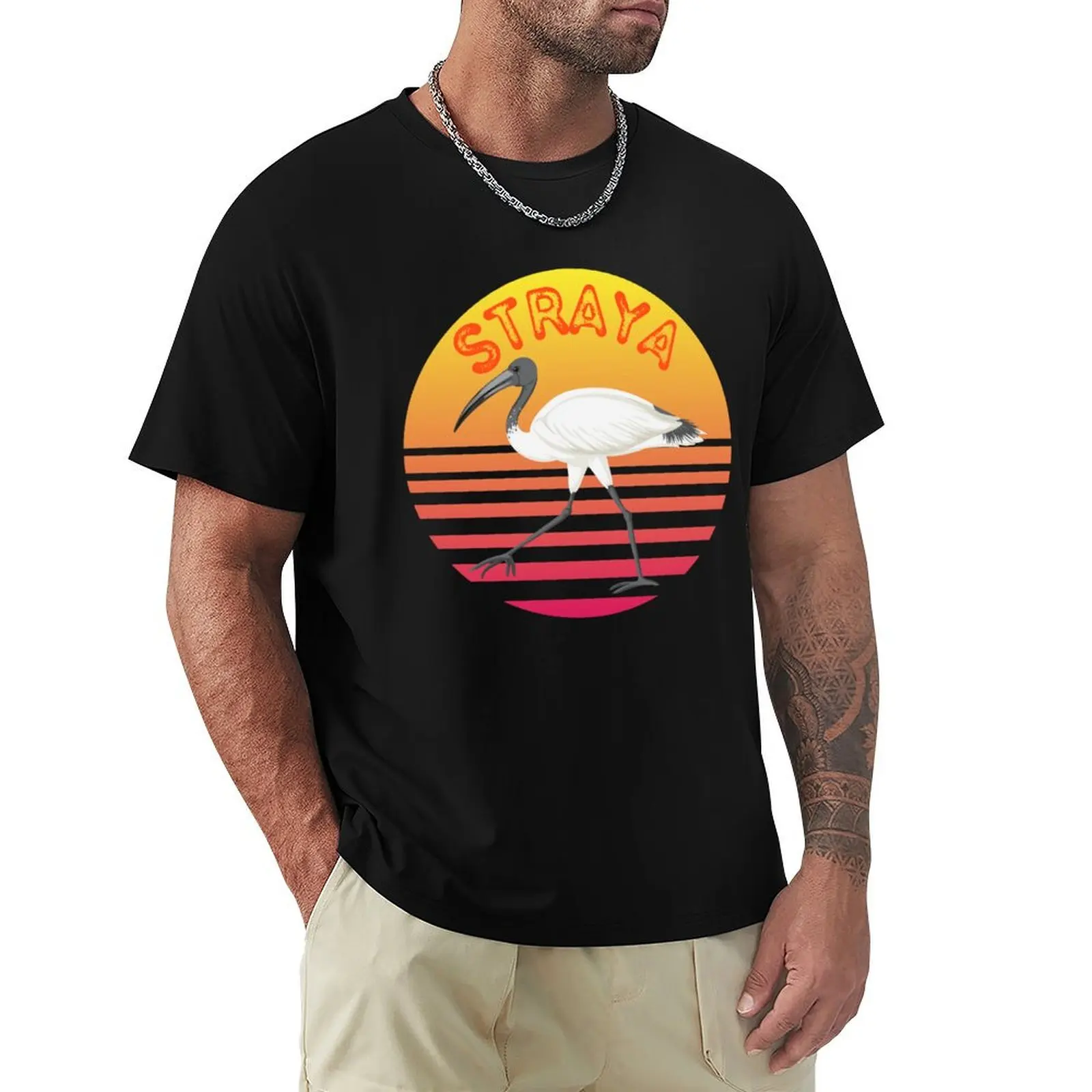 

Straya - Bin Chicken with a sunset T-Shirt graphic t shirts heavyweights blanks men t shirt