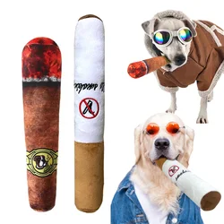 Funny Cigar Plush Toy for Pet, Big Smoke, Squeak, Fake Cigarettes, Dog Chew, Interactive, Bite Resistant, Toy Supplies