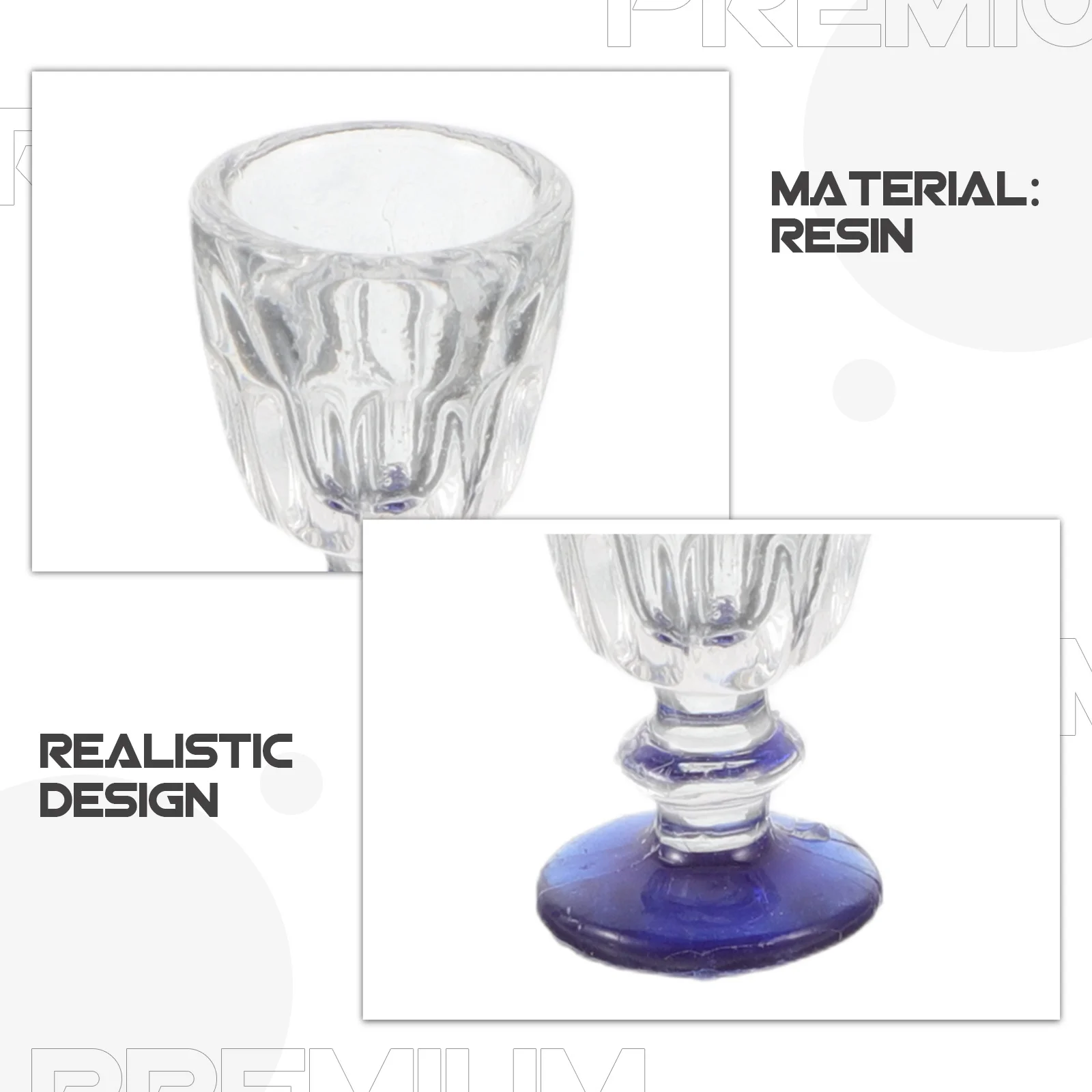 15 قطعة من أكواب النبيذ الصغيرة ذات السفلي الأزرق مصغرة واقعية لمشهد بيت الدمى للأطفال مجموعة إكسسوارات المطبخ التظاهرية #4