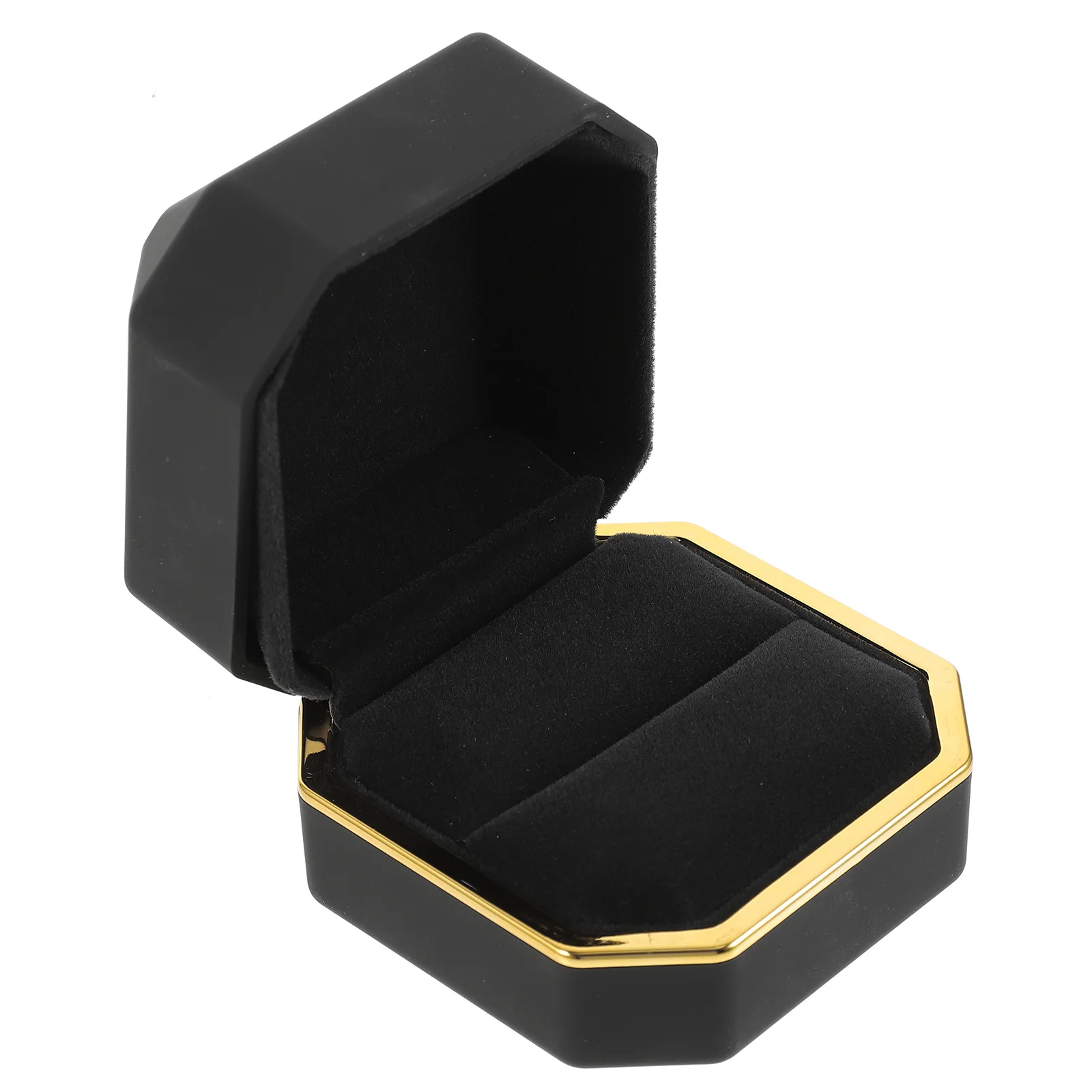 

Octagonal LED Ring Box Small Lighted Jewelry Storage Case Lightweight Portable Creative Proposal Engagement Ring Gift Organizer