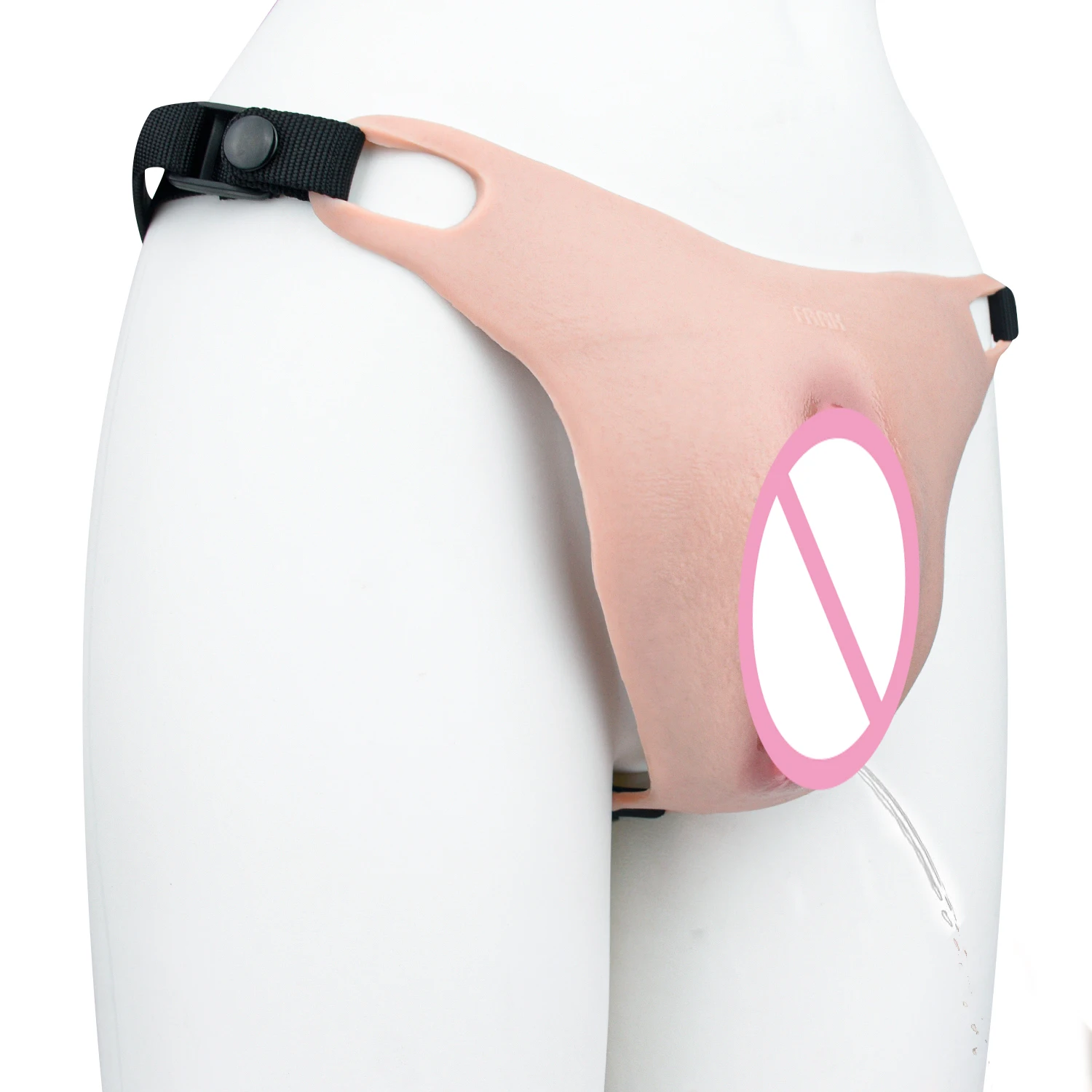 FAAK Men's Hiding Gaff Panties Thongs Silicone Strapon Fake Viginal Panties Pads for Transgender with Urination Channel 6