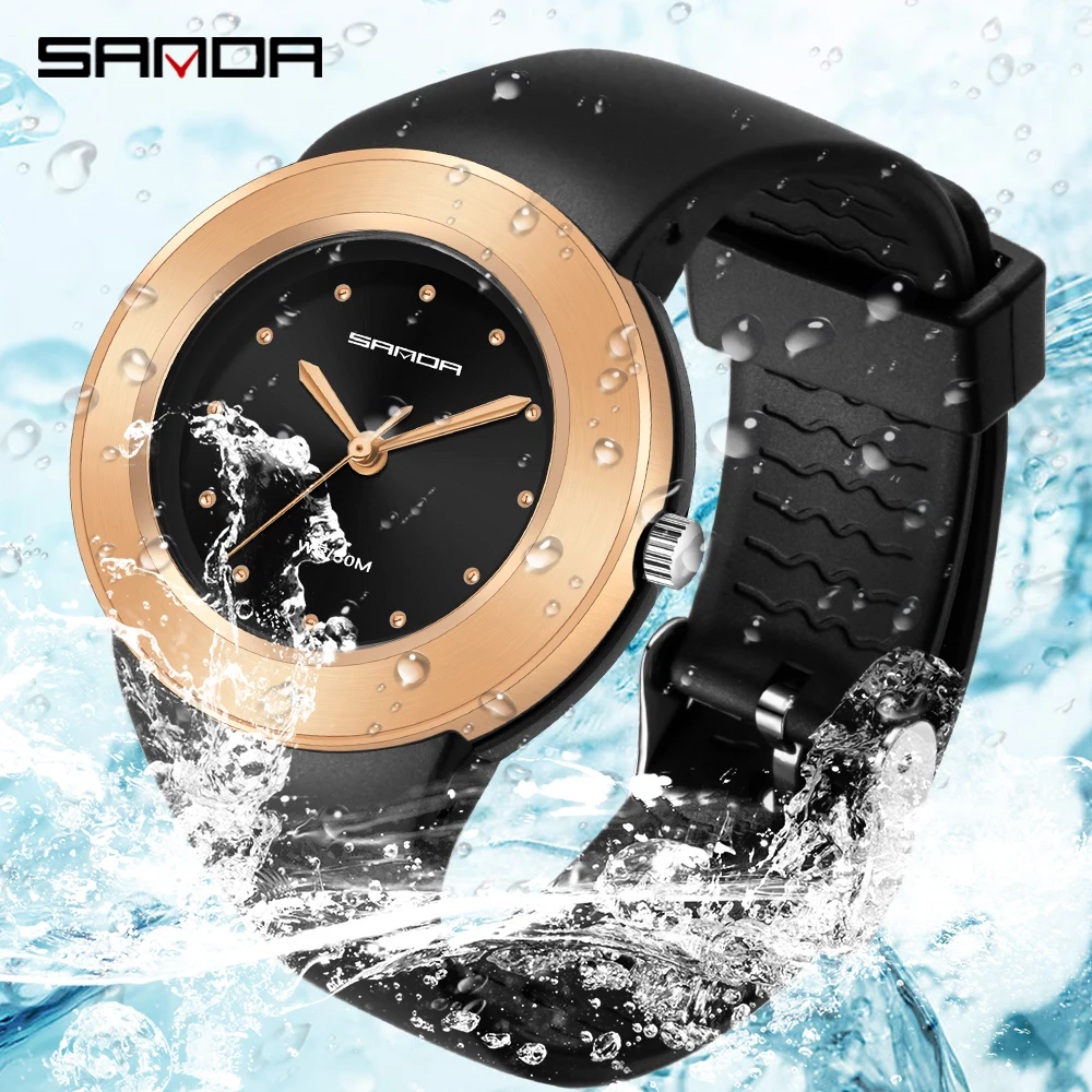 Fashion Sanda New Women's Watches White Rose Gold Waterproof Ladies Quartz Watch Women Casual Wristwatch Relogio Feminino