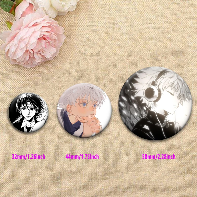 دبابيس المينا الكرتونية المستديرة أنيمي هنتر X هنتر دبابيس Zoldyck كيلوا كورابيكا Freecss غون شارة حلية أنيقة يومية