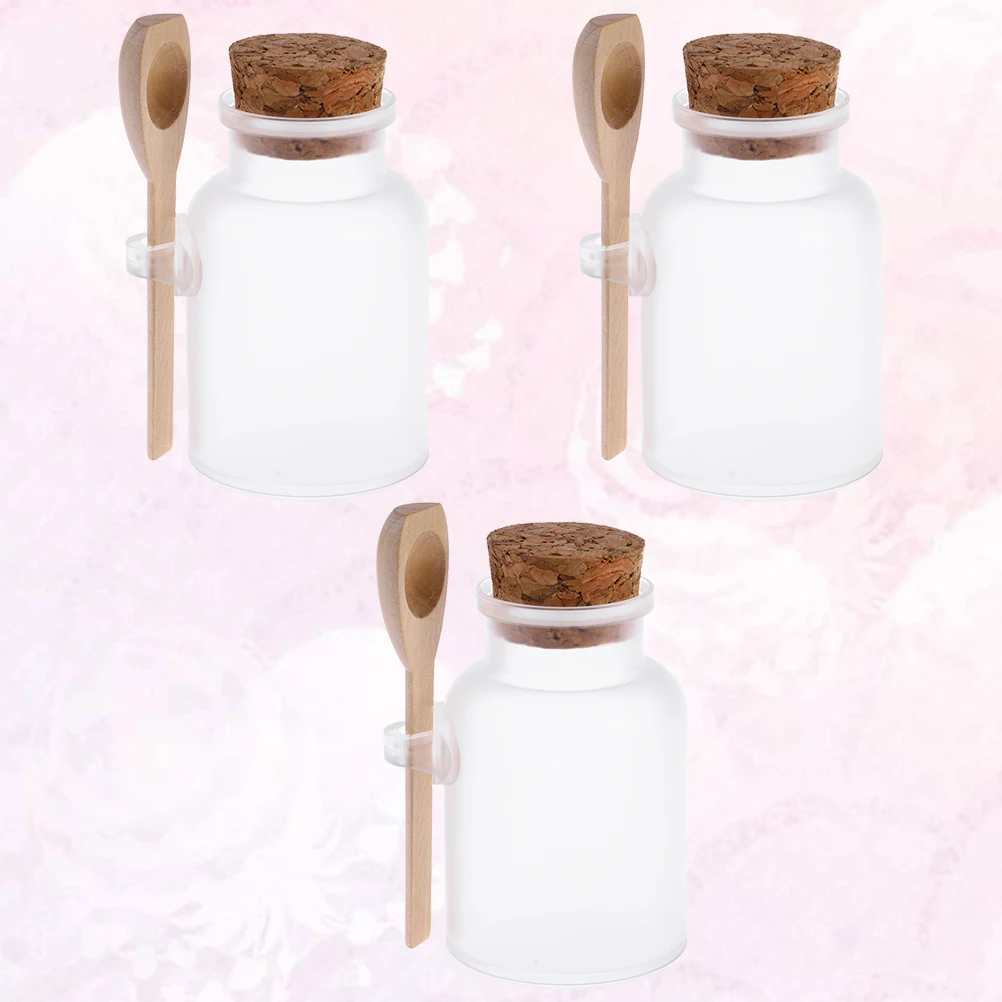 

3 Pcs Bath Salt Bottle Storage Plastic Subpackaging ABS Material Lightweight Durable DIY Cosmetics Spice Container Practical