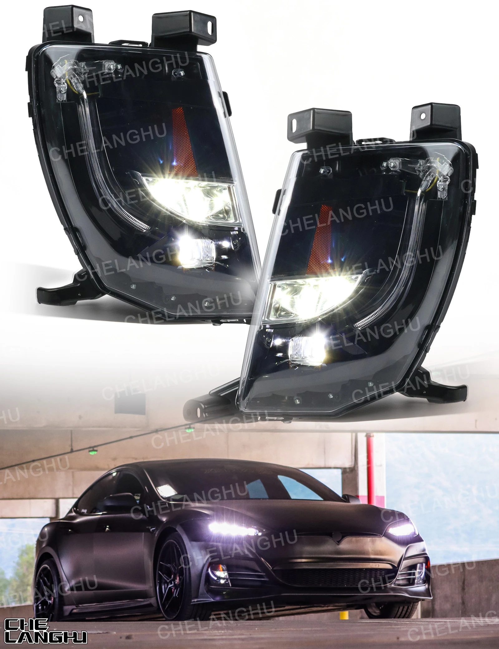 For Tesla Model S US 2012 2013 2014 2015 2016 2017 2018 2019 2020 2021 Car Front LED Fog Light Lamp 6005913-00-E 6005914-00-F