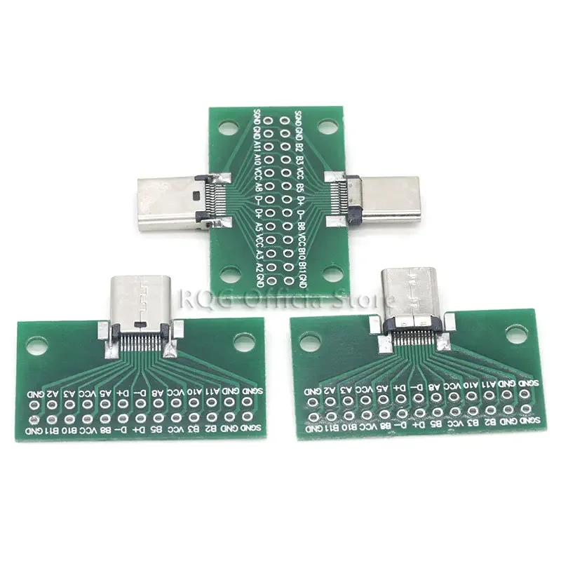 Type-C Male to Female USB 3.1 Test PCB Board Adapter Type C 24P 2.54mm Connector Socket For Data Line Wire Cable Transfer