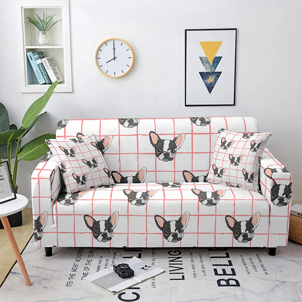 Cartoon Wang Wang Brigade Puppy Print Sofa Cover Full Package Elastic Dust Proof Wrinkle Proof Multi Person Sofa Universal