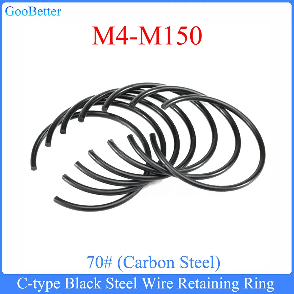 C-type Black Steel Wire Retaining Ring Bearing Circlip M4-M150 For Hole Snap Ring Round Wire Snap Rings Wire Circlip for Shaft