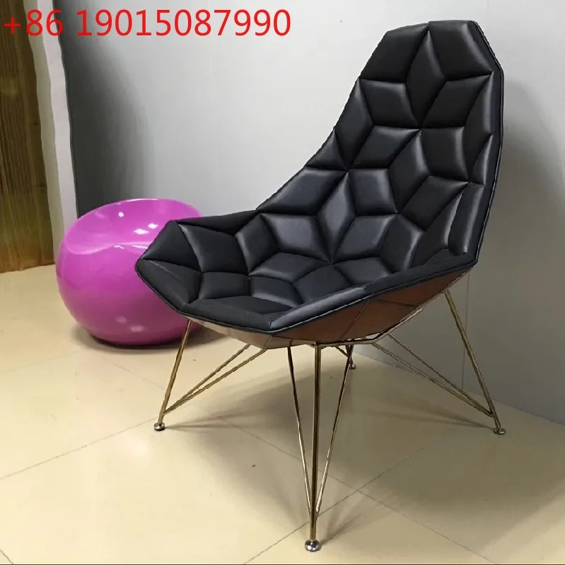 

Creative leisure square negotiation conference chair designer rhombus light luxury single recliner