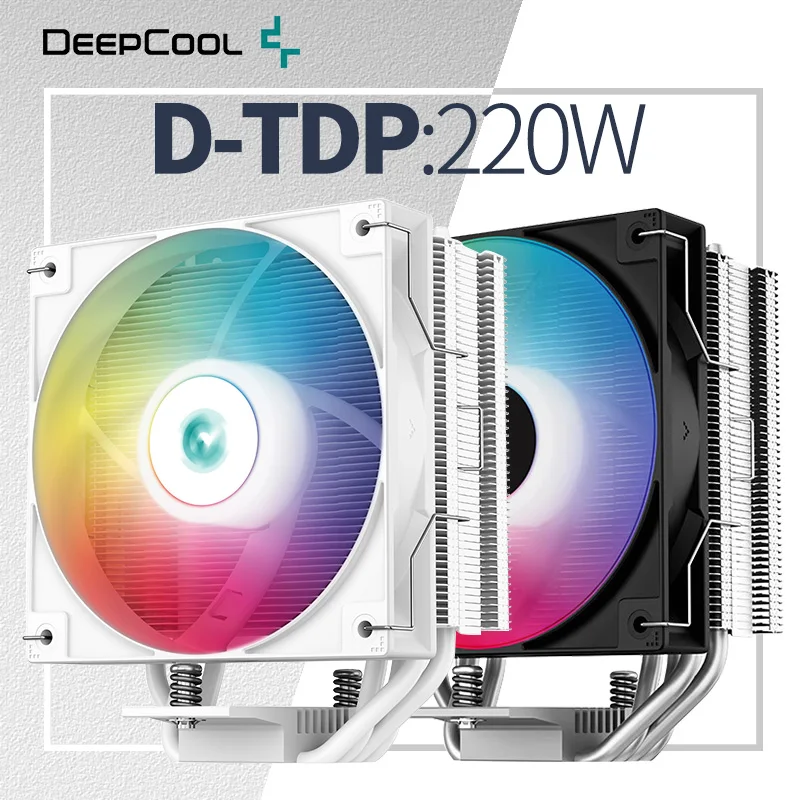 Deepcool-enfriador de aire de CPU AG400, 4 tubos de calor ARGB, 12cm, ventilador PWM, D-TDP, 220W, radiador para LGA1700, 1200, 115X, 1151, AMD AM4, AM5