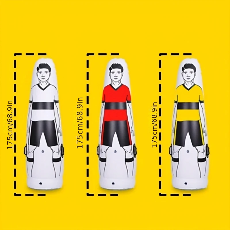 Inflatable Soccer Goalkeeper/Defender Training Dummy - Heavy-Duty Air- Punching Bag Mannequin with Realistic Pose, Adjustable He