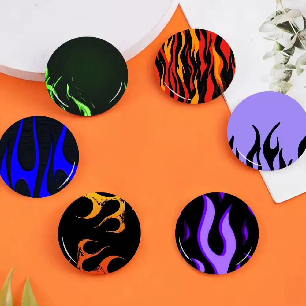 Flame P-Pattern 25 32 44 58 75mm Circular Buttons Brooches Lapel Clips Trendy Ornament Festive Souvenir Present