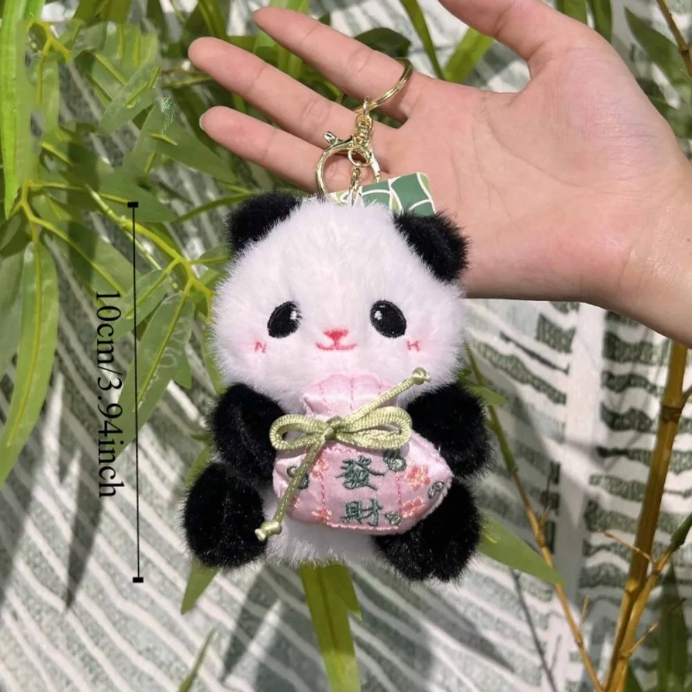 PP Katoen Chinese Panda Sleutelhanger Sieraden Collectie Panda Sleutelhanger Pluizige INS Knuffeldier Hanger Autosleutel Accessoires