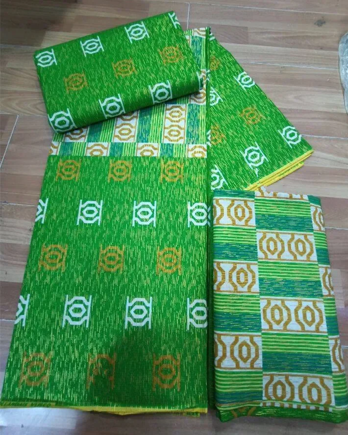 Ankara African Fabric kente gold Real Wax Fabric Nigeria Ghana Style Tissu Sewing Dress Craft DIY 100% Cotton 4+2yards