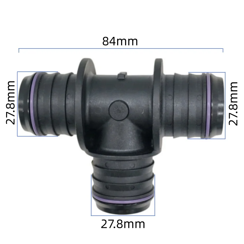 27mm tee connector equal diameter three-way adapter fuel pipe quick connector suitable for fuel air and water 2pcs a lot