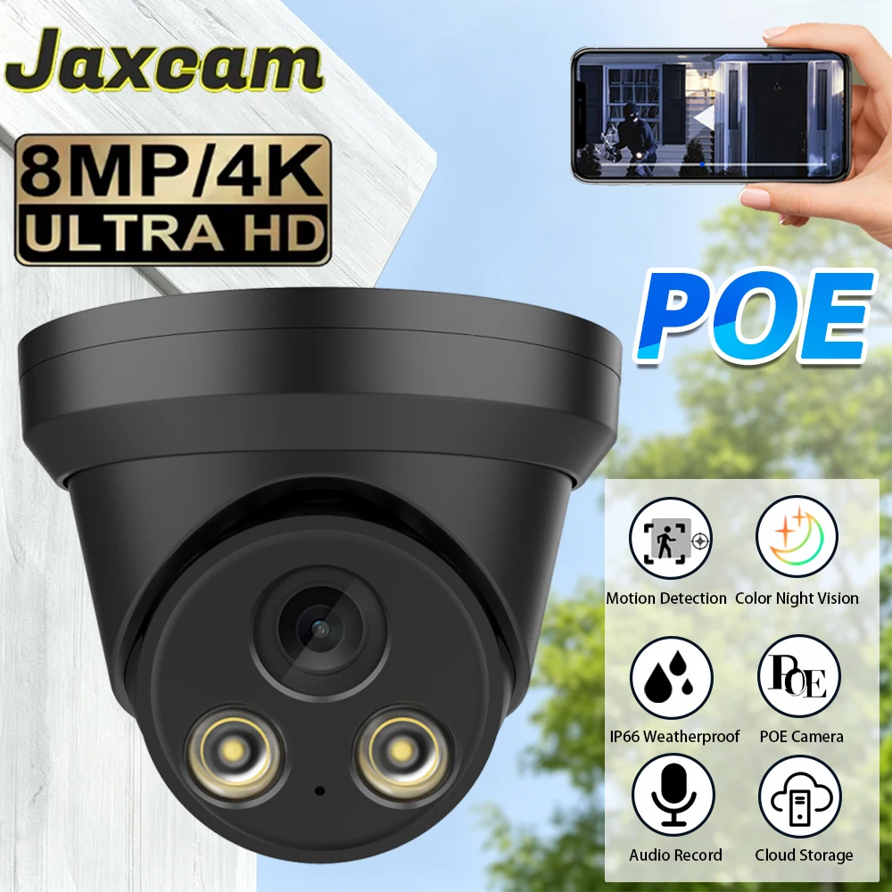 

8 МП IP-камера HIK-совместимая, черная, купольная, PoE, ИК, цветное ночное видение, 4K, для видеонаблюдения, с аудио, Plug&Play, с 10-канальным PoE NVR
