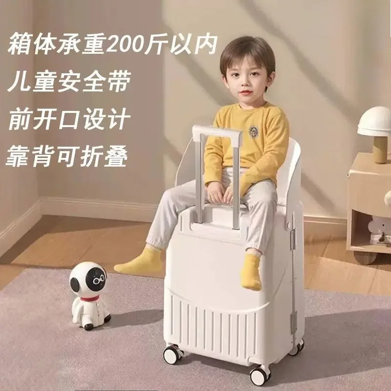 Suitcase Children's mother 20-inch boarding multi-functional trolley case Front opening password case 22-inch suitcase artifact