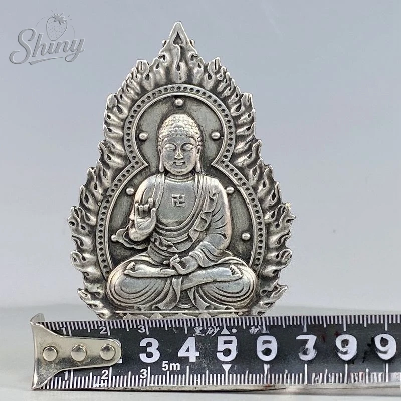 Antique Silver Shakyamuni Buddha, Green Tara,  Guanyin Statues Buddhist Altar Decorations Desktop Ornaments