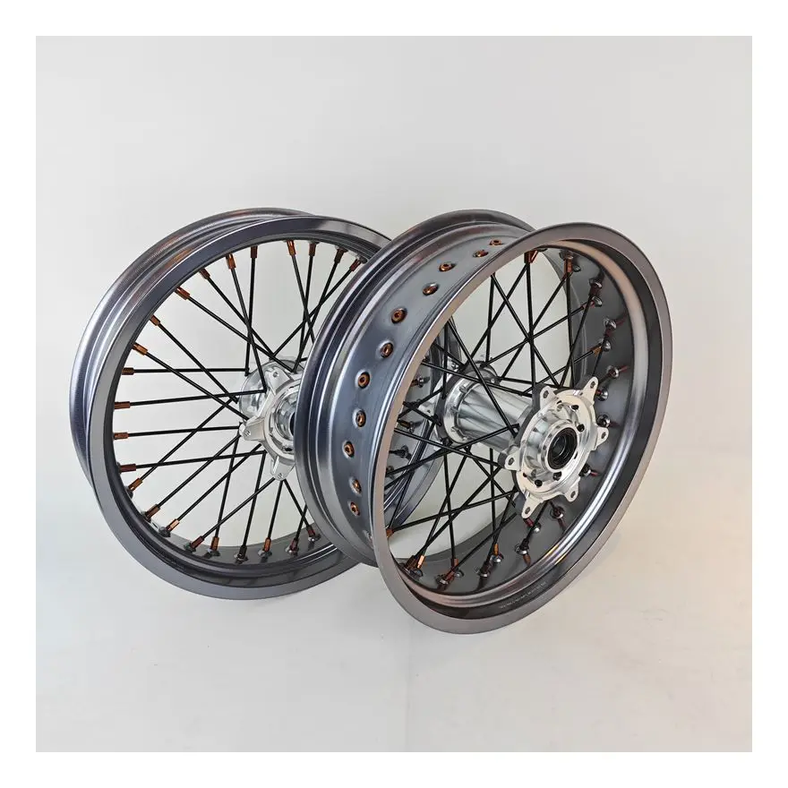 

Fit KT M EXC 2010 Wheel Set Titanium Color Rim Supermoto Motard Spoke Wheels Accesorios Para Moto