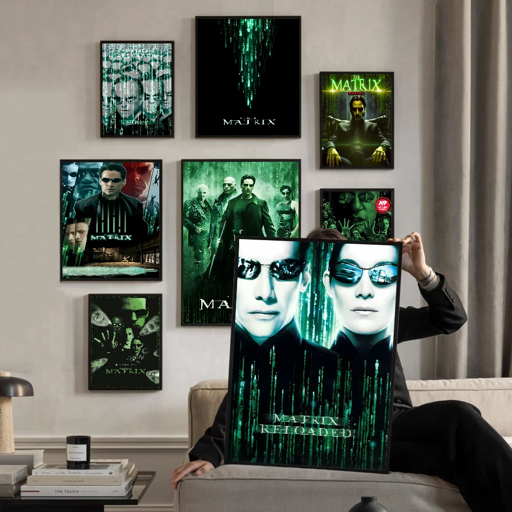 ملصقات فنية جدارية عالية الدقة لاصقة لفيلم المصفوفة للمنزل ، ديكور غرفة كاواي ، جودة أنيمي ، ريترو