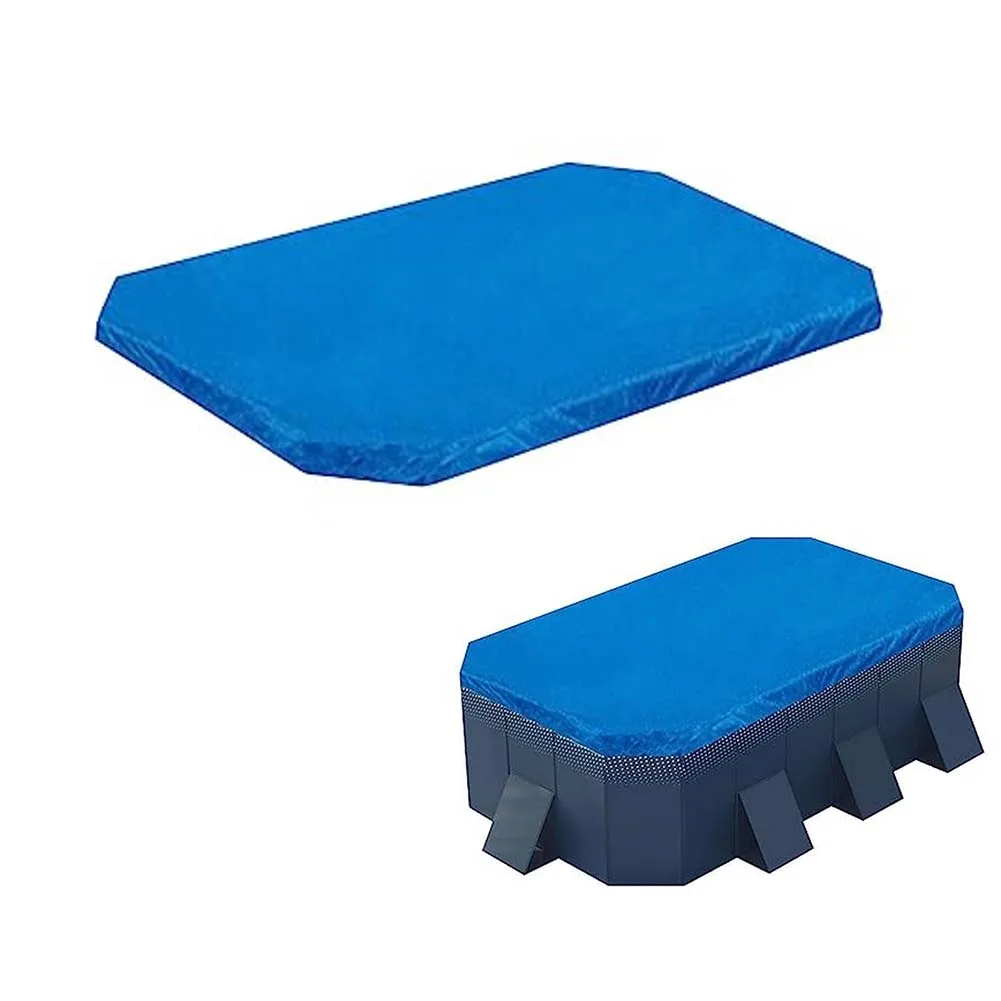 UV-Resistant PE Inflatable Pool Cover for Rectangular Pools Featuring Drawstring Fit Debris Prevention and Carry Convenience