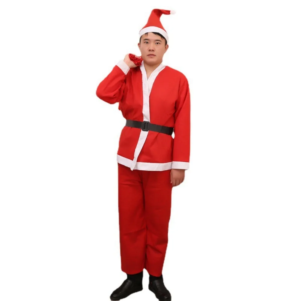 

Festive Atmosphere Hat Beard Santa Claus Dress Up Make Up Comfortable Christmas Santa Costume Suit Cosplay Creative Winter