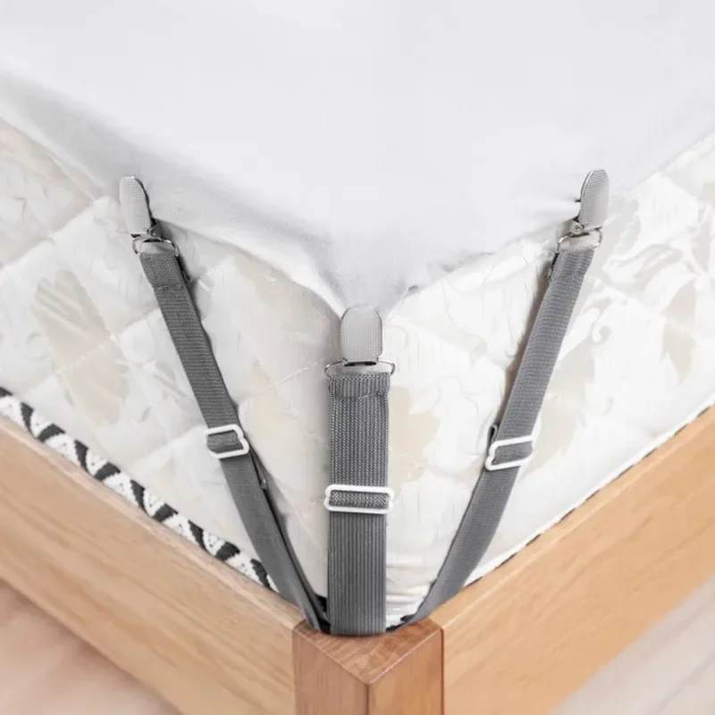 4pcs Triangle Sheet Holder Adjustable Elastic Sofa Sheet Holder Clip Tablecloth Holder Strap Non-Slip Buckle Bed Accessories