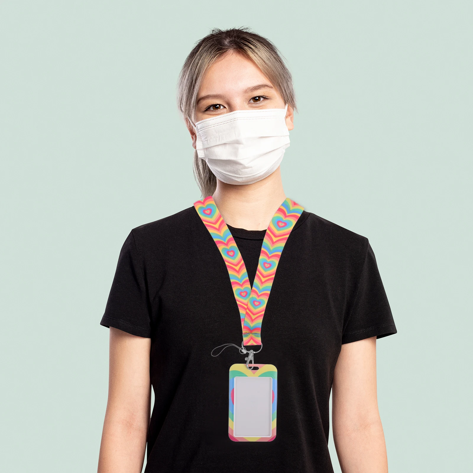 

1Set Mobile Strap Card Holder Lanyard Name Tag Holder Badge Id Protector Multifunction Card Sleeve Suitable for Students