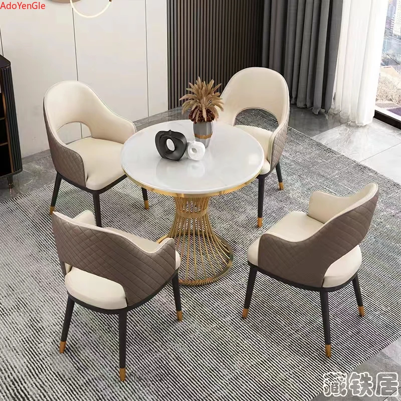 Modern marble coffee table INS Round small Sofa side table balcony Living room  Coffee Corner hall negotiation reception table