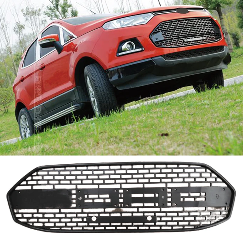 Griglia da corsa anteriore per Ford Ecosport Car Bumper Mesh Grids accessori di copertura neri opachi stile F150