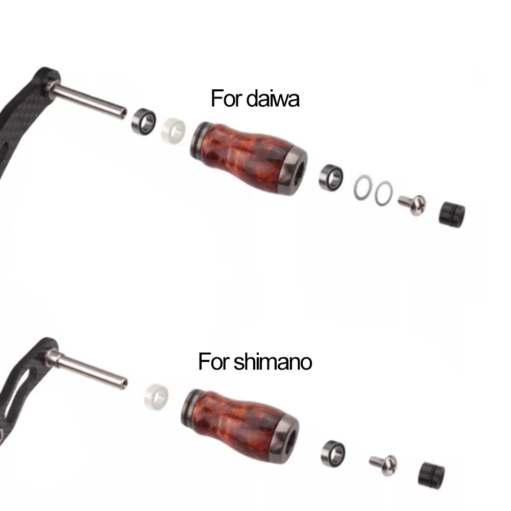 Fishing Reel Wood Knobs Red Wood Materials FOR DAIWA DIY Rocker Super Light 9.5g/pc Include 2pcs Bearing Accessories - Image 6