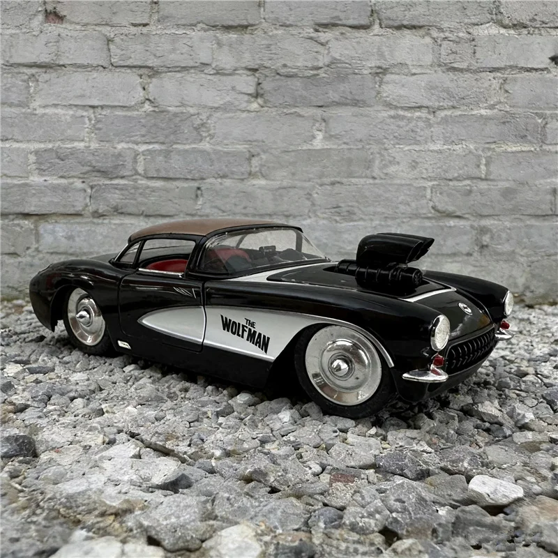 1:24 1957 Corvette C1 Alloy Modified Sports Car Model Diecast Metal ClassIc Track Racing Vehicles Car Model Simulation Kids Gift view 2