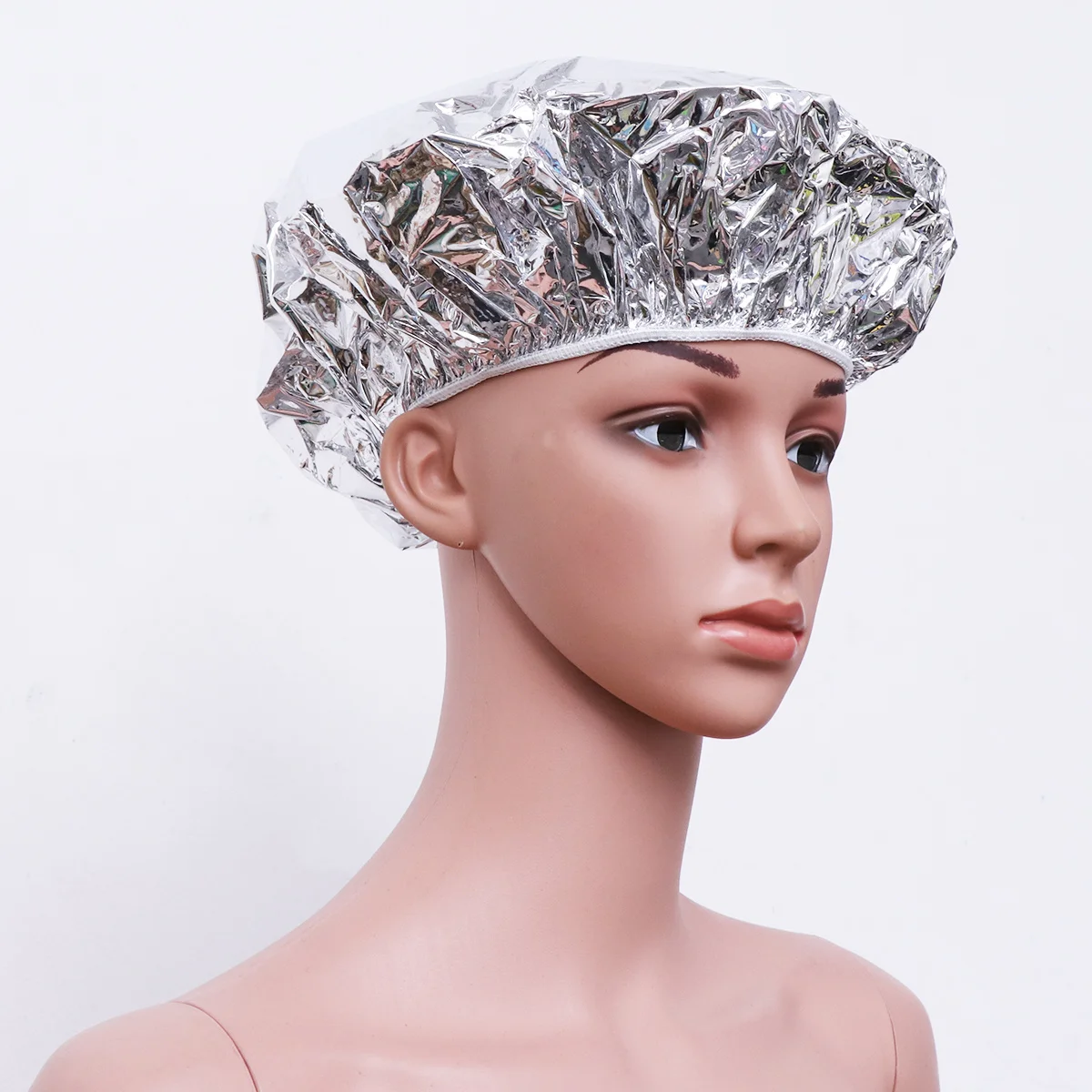 6 قطعة المتاح الألومنيوم احباط الشعر مقاوم للماء العازلة للحرارة دش غطاء حمام للنساء صالون سبا إزالة ماكياج الوجه