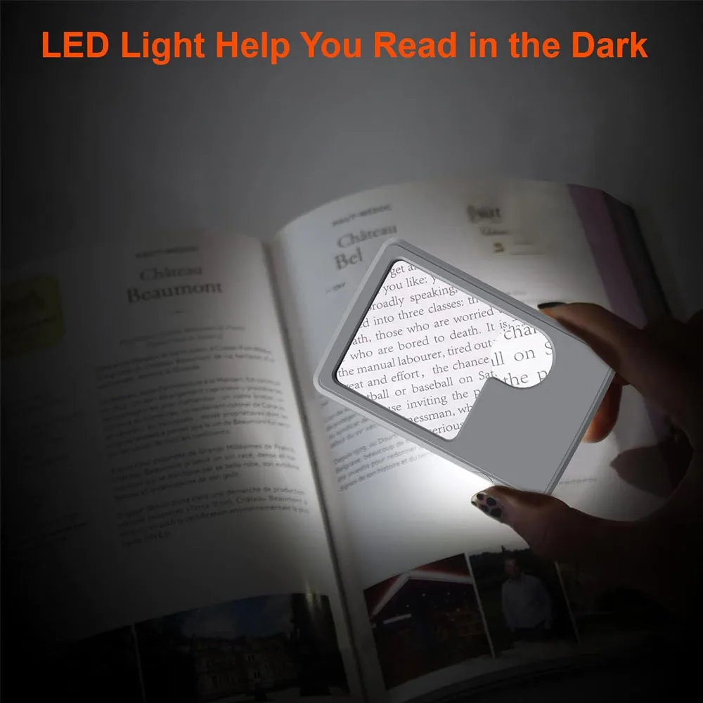 Pocket Magnifying Glass With Light 3X 6X Handheld Magnifying Glass For Reading LED Lighted Magnifier For Poor Eyesight Or Senior