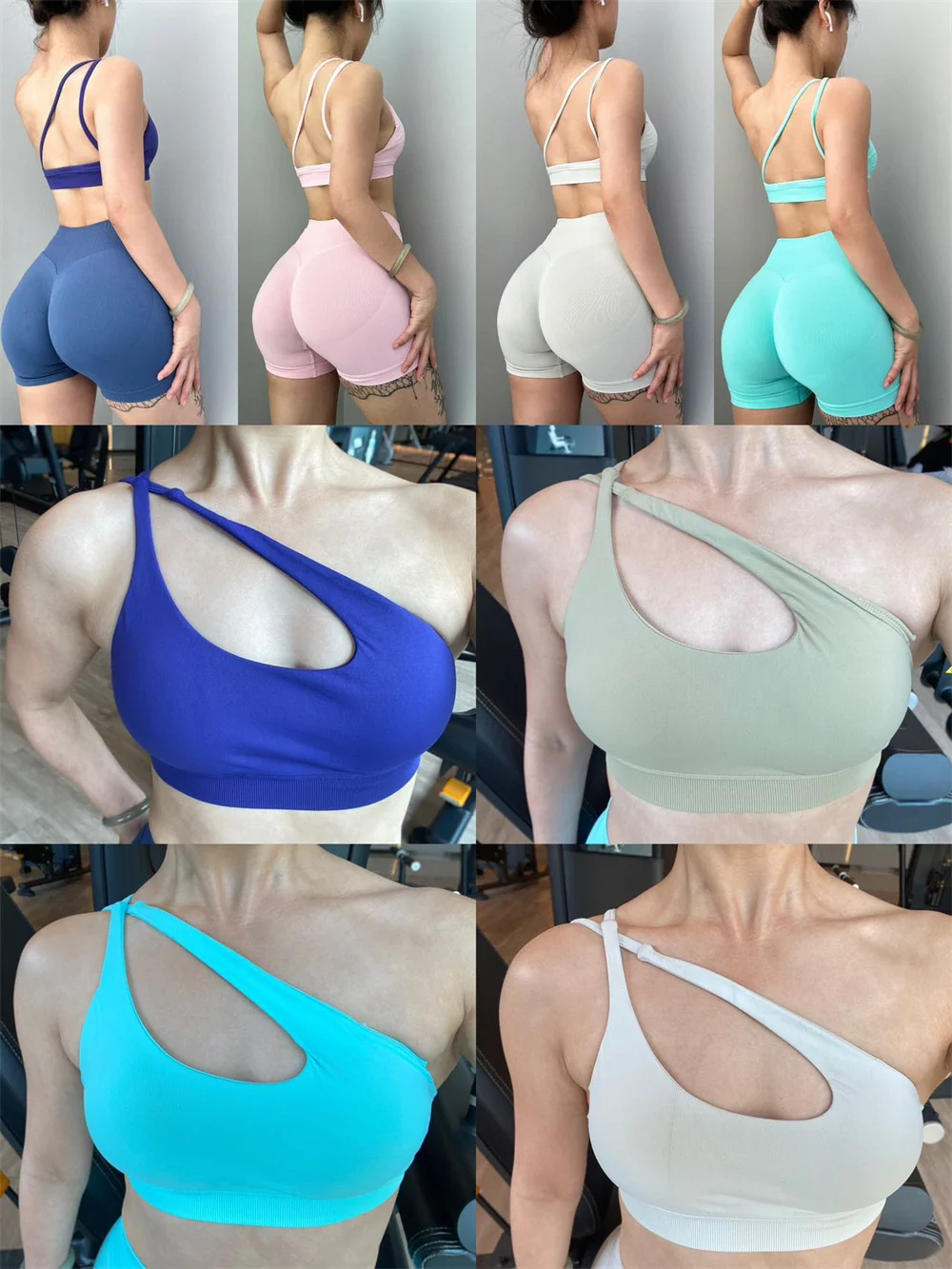 Impact Women Seamless Halter Top Sports Bra High Support Impact Push-up Sexy Open Back Gym Tank Fitness Yoga Workout underwear image 4