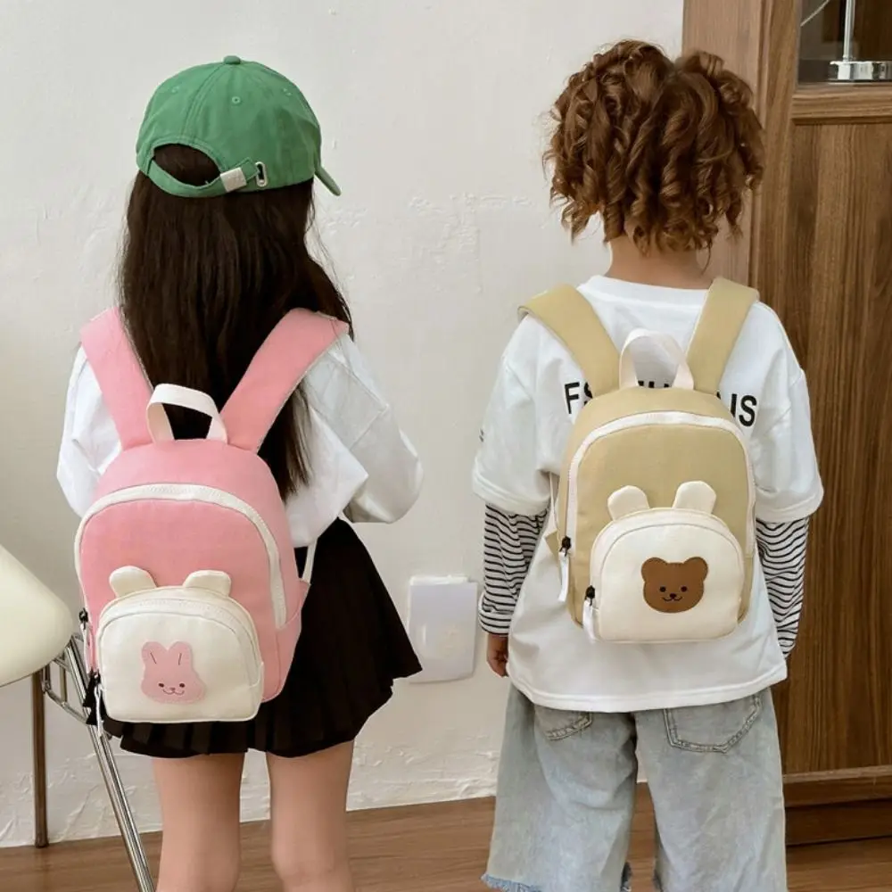 Cute Korean Kindergarten Schoolbag Cartoon Bear Adjustable Kids Backpack Canvas Children's Handbags Kindergarten