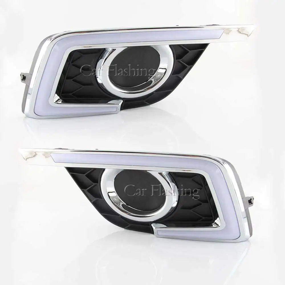 مصباح LED نهار لنيسان سنترا سيلفي ، مصد إشارة الانعطاف ، أصفر ، DRL ، 2016 ، 2017 ، 2018 ، 2019 ، 2 قطعة