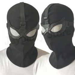 Superhero Peter Parker Spider Mask Cosplay Stealth Suit Black Helmet Halloween Masquerade Party Costume Prop Full Face Cover Hat