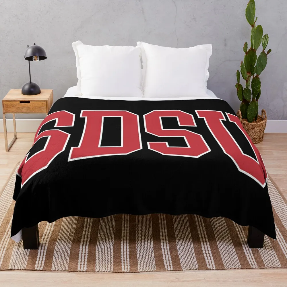 

sdsu - college font curved Throw Blanket Stylish Warm Blanket for Living Room Bedroom