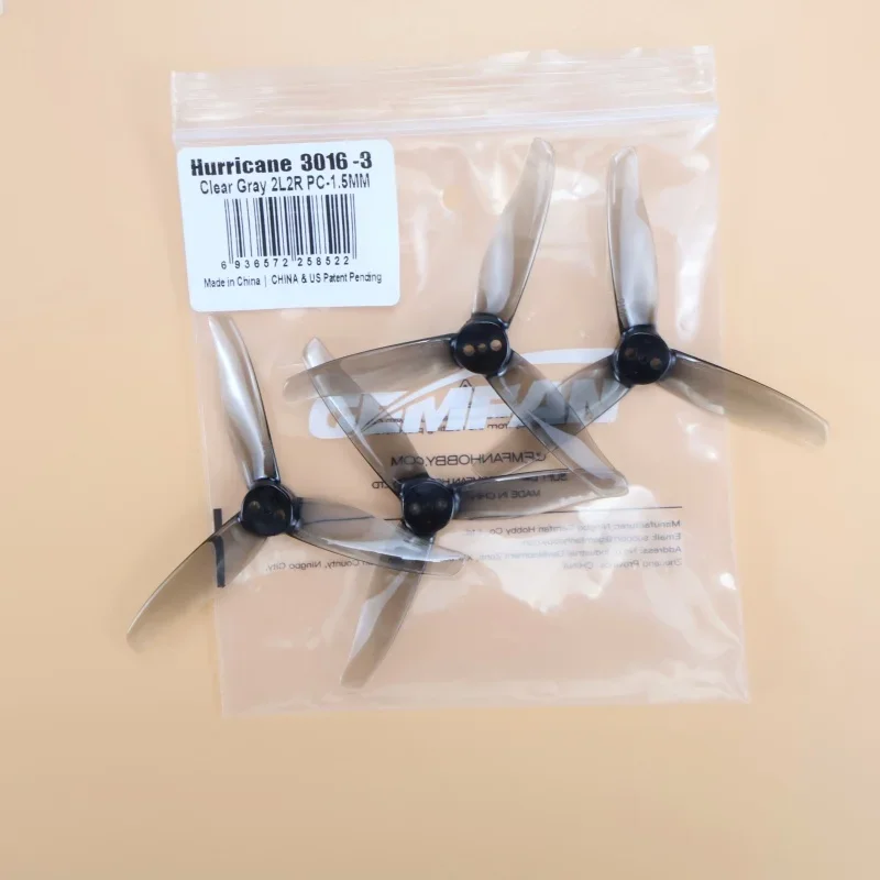 

2Pair 1.5mm grey Gemfan 3016 Propeller 1.5m hole 3 inch 3-Blade CW CCW FPV Propeller Mini Props For 3inch FPV Racing Drone