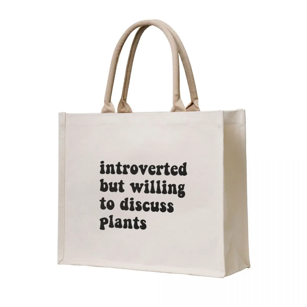 

introverted but willing to discuss plants Tote Bag Beach bag canvas shopping bag eco folding