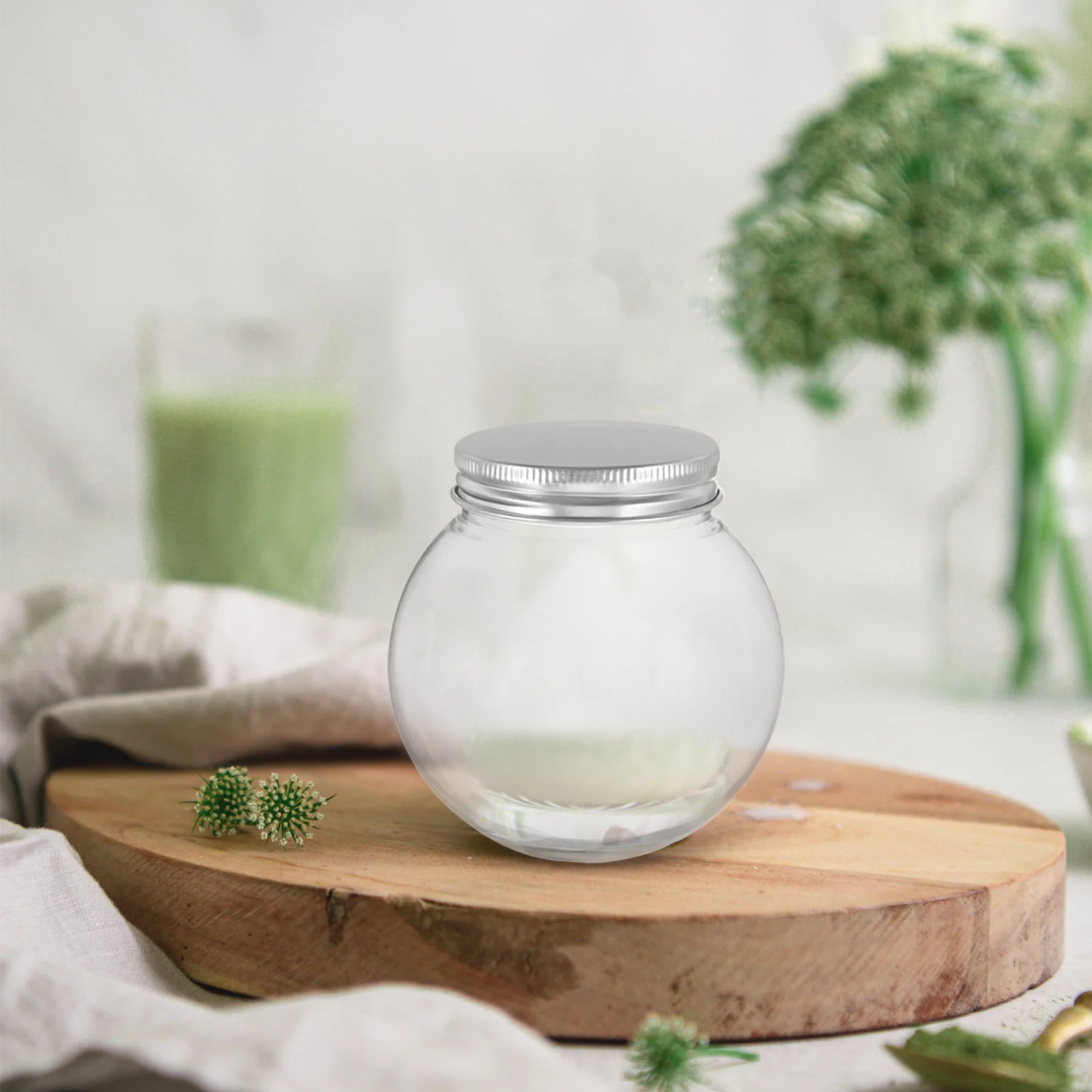 10 قطعة زجاجات زبادي بلاستيكية مستديرة شفافة سميكة 250 مللي زجاجات مشروبات شفافة غطاء ألومنيوم جرة حلوى عيد الميلاد لصالح الحفلات #6