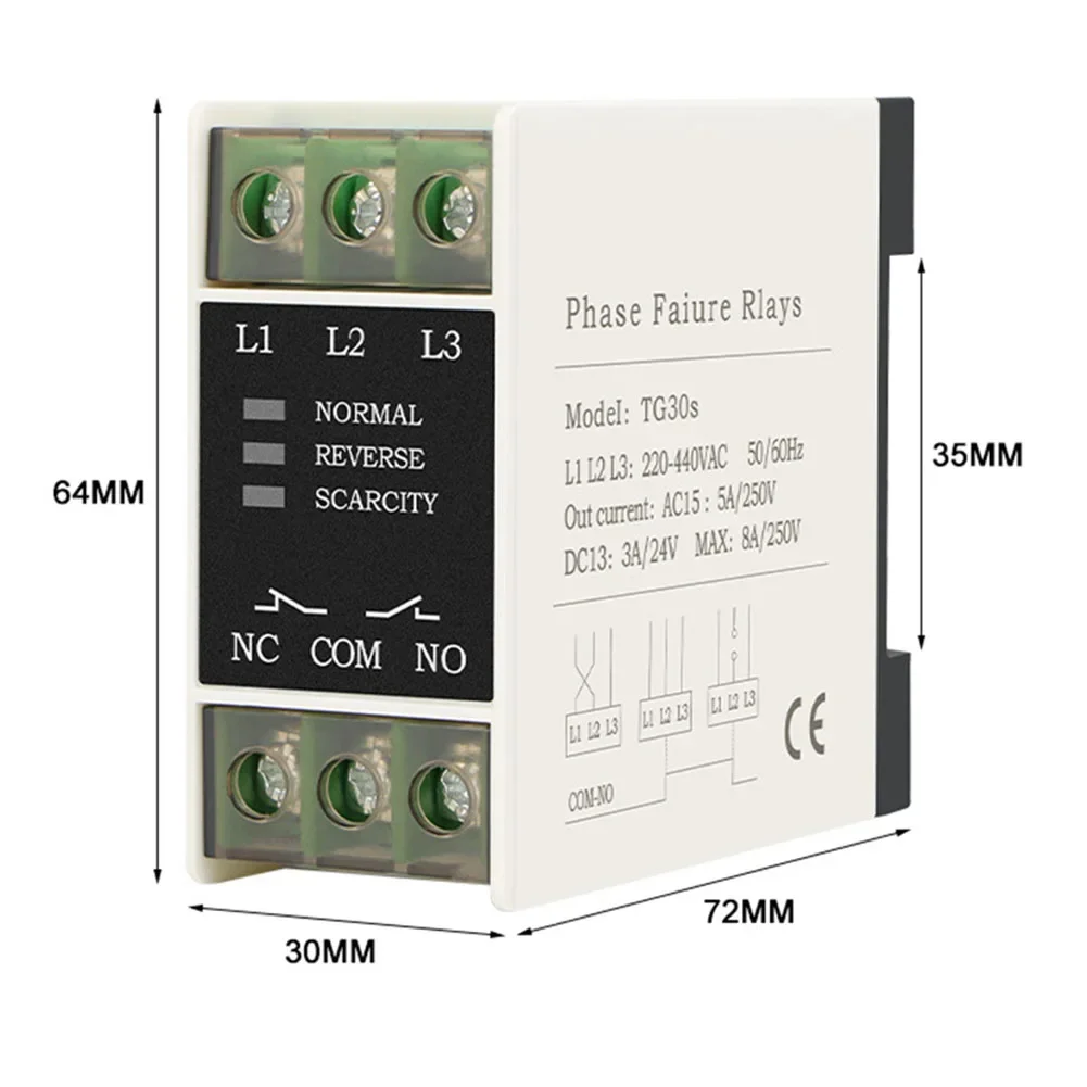 TG30/30S Phase Loss 380V AC Voltage Detection Phase Sequences Protection Relay Household Hand Power Tool Accessories