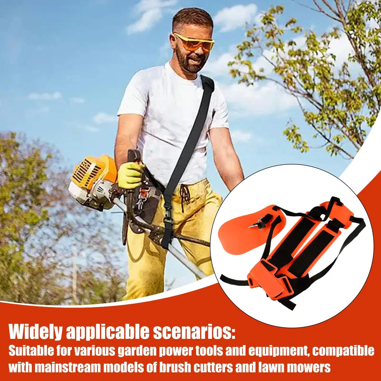 

Weedeater Strap String Trimmer Strap Ergonomic Brush Cutter Shoulder Protector Belt Support For Gardening Trimming