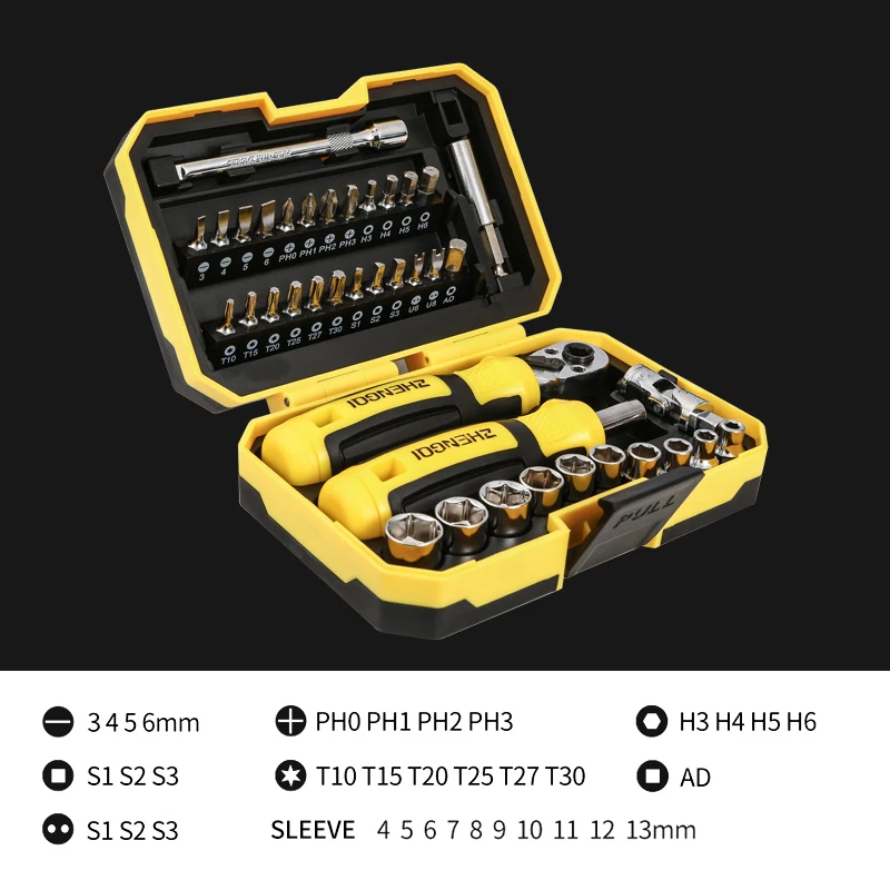 ZhengQi40pc مفك وجع كم مجموعة مفك براغي بسقاطة طقم مفاتيح لتقوم بها بنفسك أداة إصلاح منزلية المغناطيسي مفك مسامير بت مجموعة