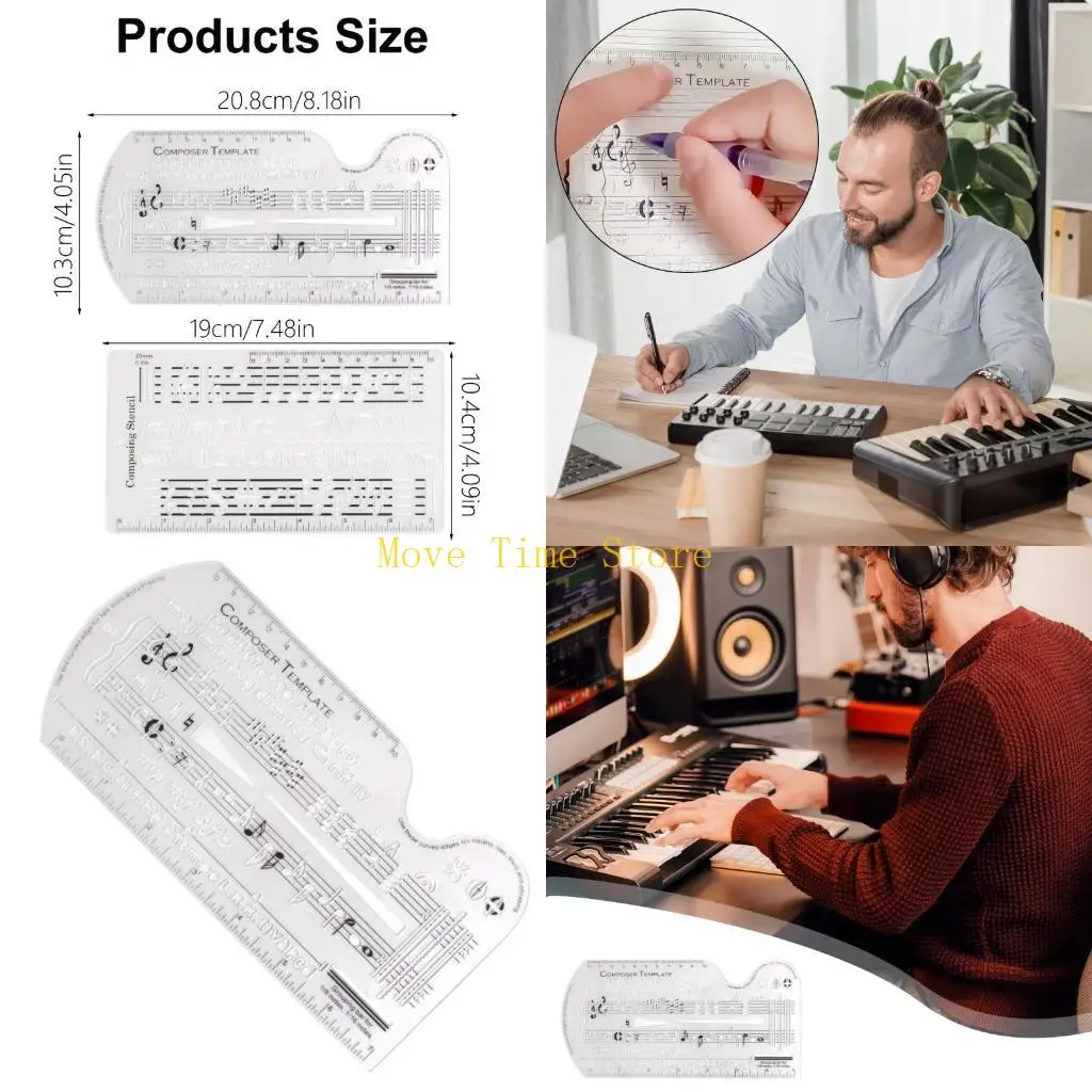 

92ME Шаблон для сочинения песен Инструмент для сочинения нотной записи Линейка для рисования персонала