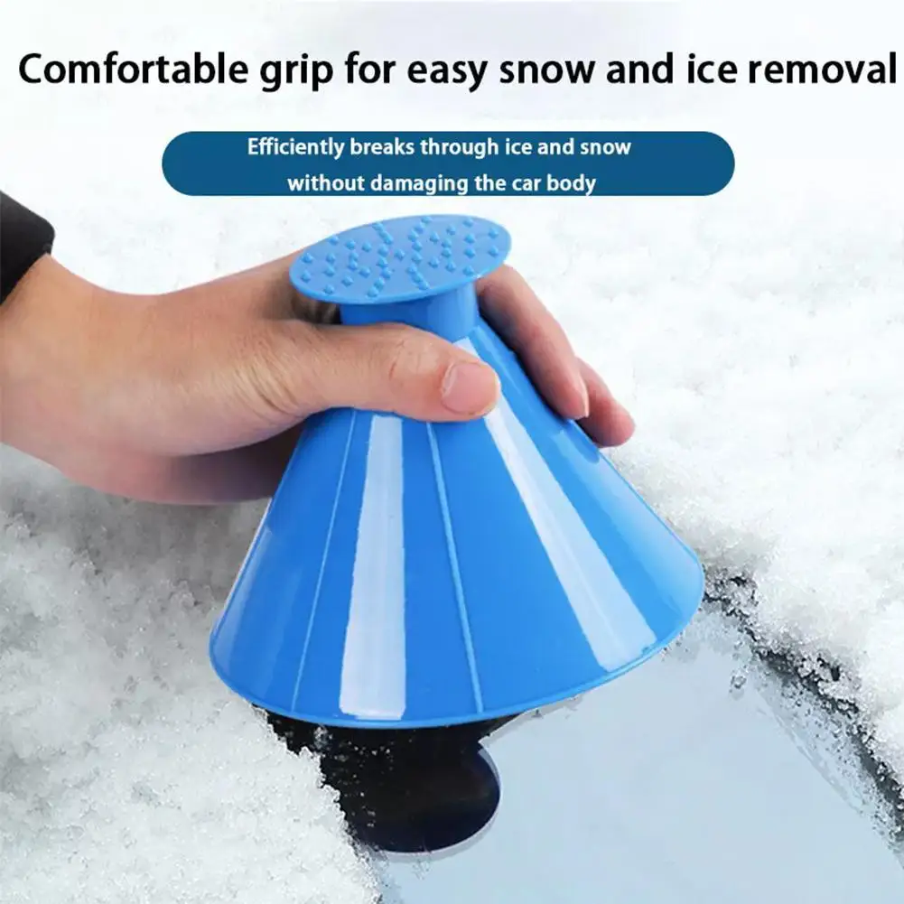 Winter Auto Car 2 In 1 Window Windshield Ice Scraper Shaped Oil Funnel Snow Remover Deicer Cone Tool Scraping Round Deicing Tool