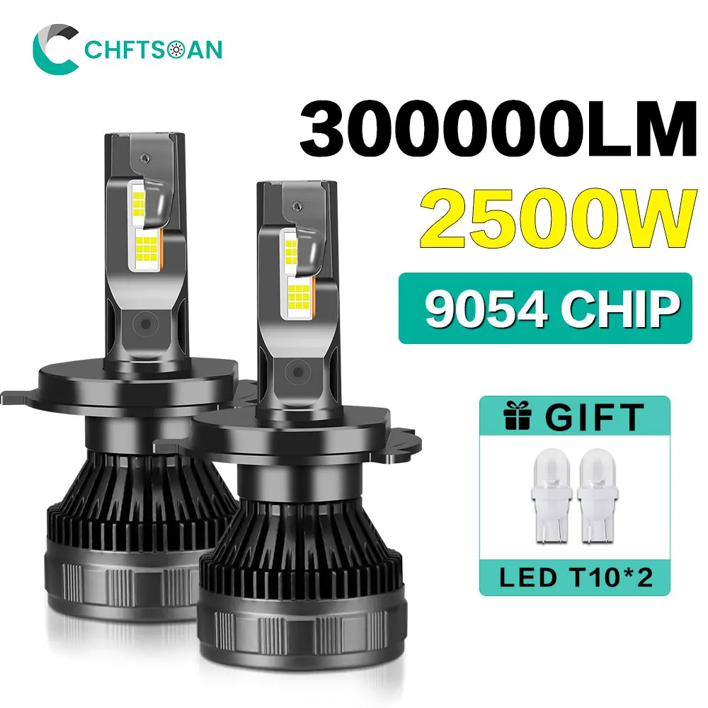 

Chftsoan Led Canbus Headlights Adjustable Power 2500W 300000LM Car Lamps H4 H7 H11 9005 9006 9012 Auto Headlights 6000K 12V 24V