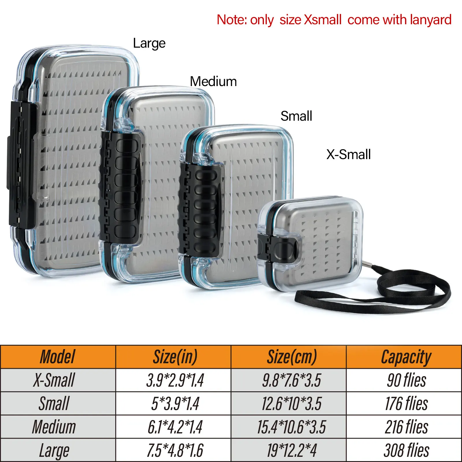 Waterproof Double Side Fly Fishing Storage Box, Plastic Case,for Fly Fishing Lure, Bait,Trout,Nymph Flies